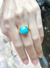 SJ2692 - Turquoise Ring Set in 18 Karat Gold Settings