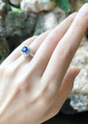 SJ2492 - Certified Blue Sapphire with Diamond Ring Set in 18 Karat White Gold