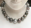 SJ1173 - Multi-Shade Tahitian South Sea Pearl with Diamond Clasp in 18 Karat Gold