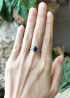 SJ3056 - Blue Sapphire with Cubic Zirconia Ring set in Silver Settings