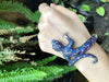 SJ2009 - Purple Sapphire, Ruby, Blue Sapphire, Diamond Lizard Bangle in 18k White Gold