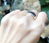 SJ1310 - Blue Sapphire with Diamond Ring Set in 18 Karat Gold Settings