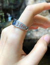 SJ1446 - Blue Sapphire with Diamond Ring Set in 18 Karat White Gold Settings