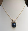 SJ2008 - Blue Sapphire with Diamond Pendant Set in 18 Karat Gold Settings