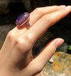 SJ1986 - Amethyst with Ruby and Brown Diamond Ring Set in 18 Karat White Gold Settings