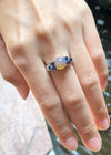 SJ3097 - Opal with Blue Sapphire Ring set in Silver Settings