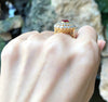JR0383T - Ruby & Diamond Ring Set in 18 Karat Gold Setting