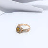 JR0106O - Yellow Sapphire & Diamond Ring Set in 18 Karat Rose Gold Setting