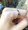 SJ6030 - Blue Sapphire  and Yellow Sapphire Ring set in 18 Karat White Gold Settings