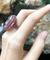 SJ2771 - Amethyst with Pink Sapphire Ring Set in 18 Karat Rose Gold Settings