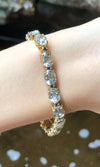 SJ6020 - Aquamarine with Blue Sapphire Bracelet Set in 18 Karat Gold Settings
