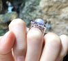SJ2752 - Lavender Jade with Amethyst Ring Set in 18 Karat White Gold Settings