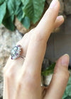 SJ6359 - Green Amethyst, Ruby and Cubic Zirconia Ring set in Silver Settings