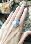 JR0365R - South Sea Pearl & Diamond Ring Set in 18 Karat White Gold Settings