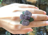 SJ3212 - Ruby, Tsavorite and Pink Sapphire Ring set in Silver Settings