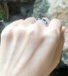 SJ3271 - Blue Sapphire with Diamond Ring Set in 18 Karat White Gold Settings