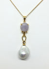 SJ1197 - South Sea Pearl, Jade with Diamond Pendant Set in 18 Karat Gold Settings