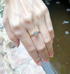 SJ2688 - White Sapphire Engagement Ring Set in 18 Karat Gold Settings