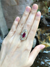 SJ1767 - Marquise Ruby with Diamond Ring Set in 18 Karat Gold Settings