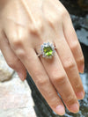 SJ3028 - Peridot with Cubic Zirconia Ring set in Silver Settings