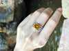 SJ6136 - Round Yellow Sapphire with Diamond Set in 18 Karat Gold Settings