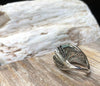 SJ2785 - Aquamarine, Black Diamond and Diamond Ring Set in 18 Karat White Gold Settings