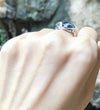 SJ6091 - Blue Sapphire with Diamond Ring Set in 18 Karat White Gold Settings