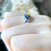 SJ3096 - Opal with Blue Sapphire Ring set in Silver Settings