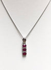 SJ1339 - Ruby with Diamond Pendant Set in 18 Karat White Gold Settings