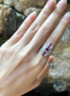 SJ1788 - Ruby with Diamond Ring Set in 18 Karat White Gold Setting