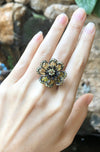 SJ3145 - Tourmaline with Yellow Sapphire Ring set in Silver Settings