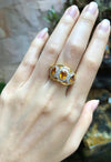 SJ1488 - Yellow Sapphire with Diamond Ring Set in 18 Karat Gold Settings