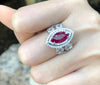 SJ1512 - Ruby with Diamond Ring Set in 18 Karat White Gold Setting