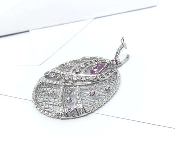 SJ2519 - Pink Sapphire and Diamond Pendant Set in 18 Karat White Gold Settings
