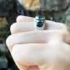 SJ1148 - Blue Sapphire, Tsavorite and Diamond Ring Set in 18 Karat White Gold Settings