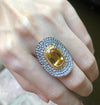 SJ1438 - Yellow Sapphire with Yellow Diamond and Diamond Ring Set in 18 Karat Gold