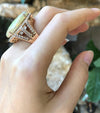SJ1626 - Opal with Brown Diamond Ring Set in 18 Karat Rose Gold Settings