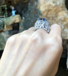 SJ1866 - Blue Sapphire with Diamond Ring Set in 18 Karat White Gold Settings