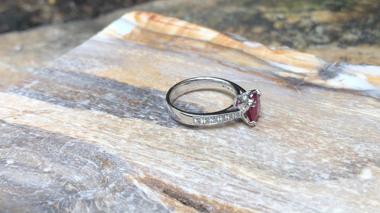 SJ1706 - Ruby with Diamond Ring Set in Platinum 950 Settings