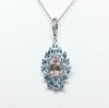 SJ1389 - Aquamarine, Morganite and Diamond Pendant Set in 18 Karat White Gold Settings
