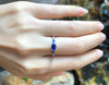 SJ1706 - Blue Sapphire with Diamond Ring Set in 18 Karat White Gold Settings