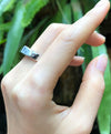 SJ1933 - Black Sapphire Ring Set in 18 Karat White Gold Settings