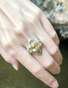 SJ2366 - Yellow Sapphire with Diamond Ring Set in 18 Karat White Gold