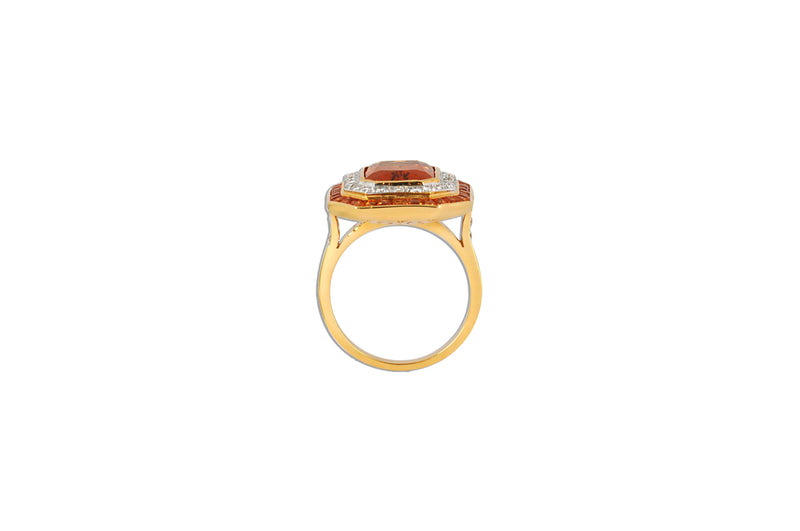 SJ6272 - Yellow Sapphire, Diamond Ring Set in 18 Karat Gold Settings