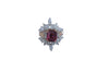SJ2347 - GRS Certified Unheated Ruby with Diamond Jacket Ring in 18 Karat Rose/White Gold