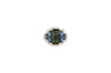 SJ2466 - Green Sapphire, Blue Sapphire with Jacket Diamond Ring in 18K White/Pink Gold