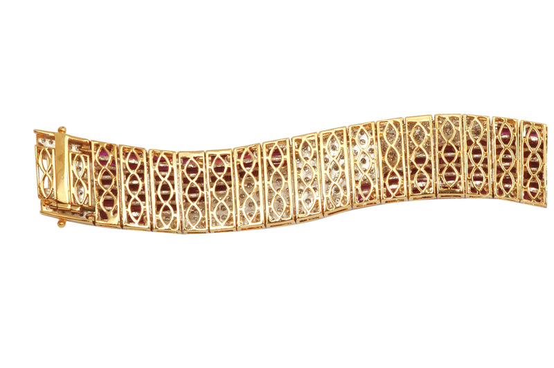 SJ2370 - Ruby with Diamond Bracelet Set in 18 Karat Gold Settings