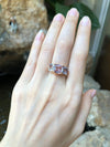 SJ6209 - Multi-Colors Sapphire Ring Set in 18 Karat Rose Gold Settings