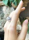 SJ3026 - Rainbow Colour Sapphire  & Cubic Zirconia Ring set in Silver Settings