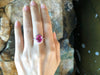 SJ1755 - GRS Certified 4 Cts Padparadscha Sapphire with Diamond Ring Set 18k Rose Gold